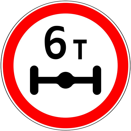 Знак 3.12. Ограничение массы, приходящейся на ось транспортного средства